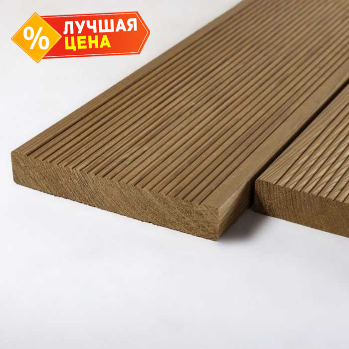 Планкен прямой 20x140x1000 мм А термо-лиственница Коричневый
